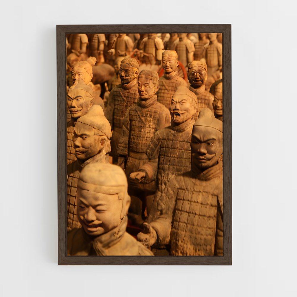 ap-terracotta army-18 cadre Bois foncé