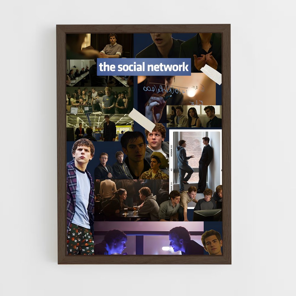 ap-the social network-5 cadre Bois foncé