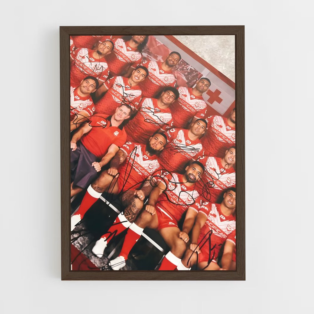 ap-tonga national football team-1 cadre Bois foncé