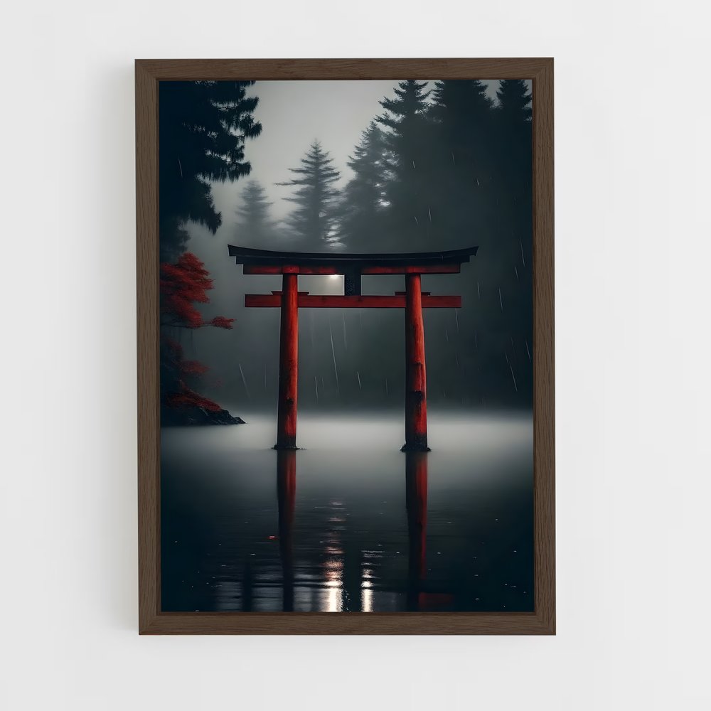 ap-torii gate-12 cadre Bois foncé