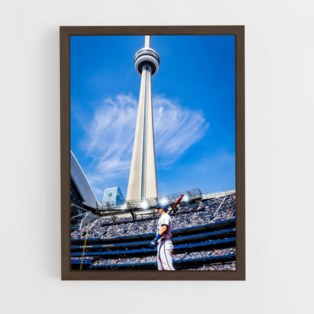 ap-toronto blue jays-9 cadre Bois foncé