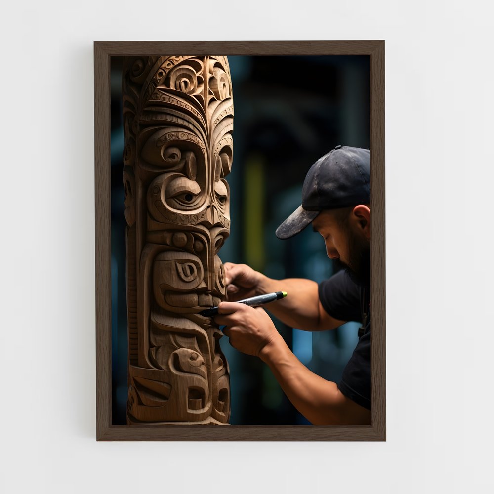 ap-totem pole-14 cadre Bois foncé