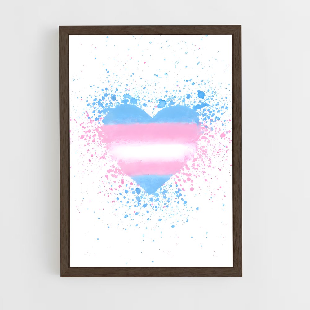 ap-transgender flag-3 cadre Bois foncé
