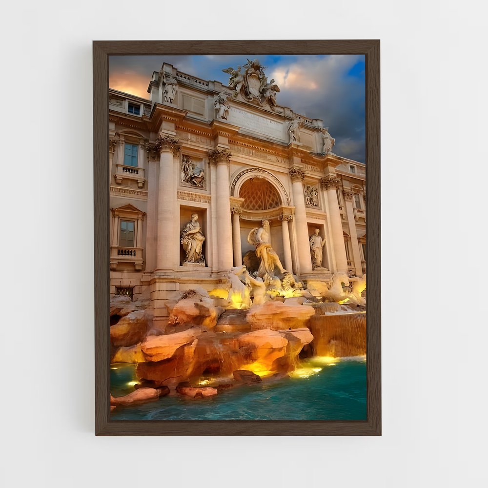 ap-trevi fountain-3 cadre Bois foncé