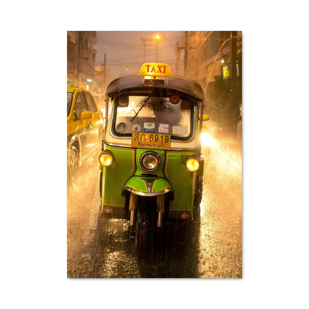 Poster Tuk Tuk sous la Pluie