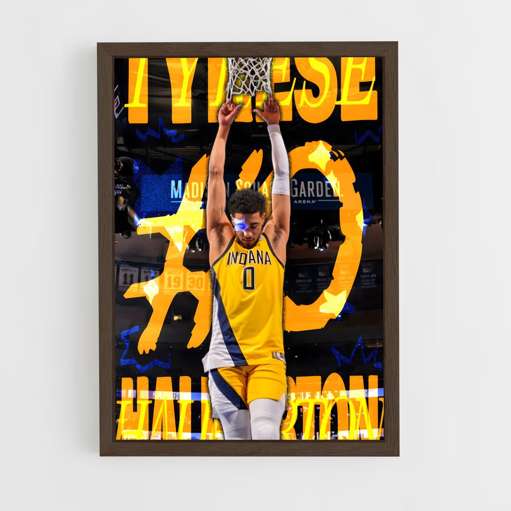 ap-tyrese haliburton-8 cadre Bois foncé