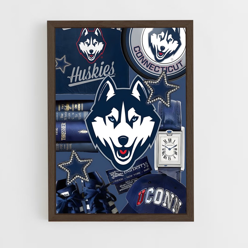 ap-uconn huskies-1 cadre Bois foncé