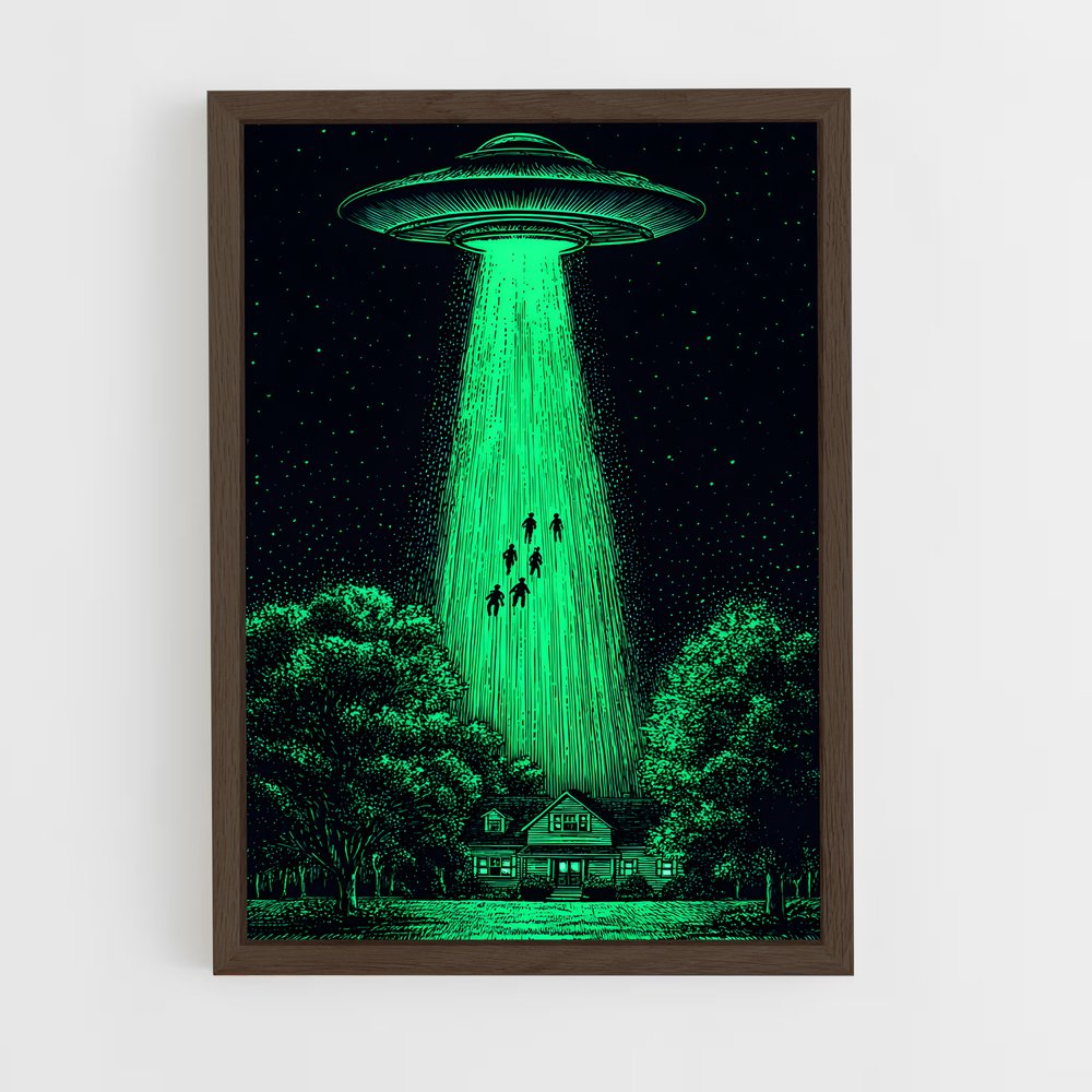 ap-ufo abduction-4 cadre Bois foncé