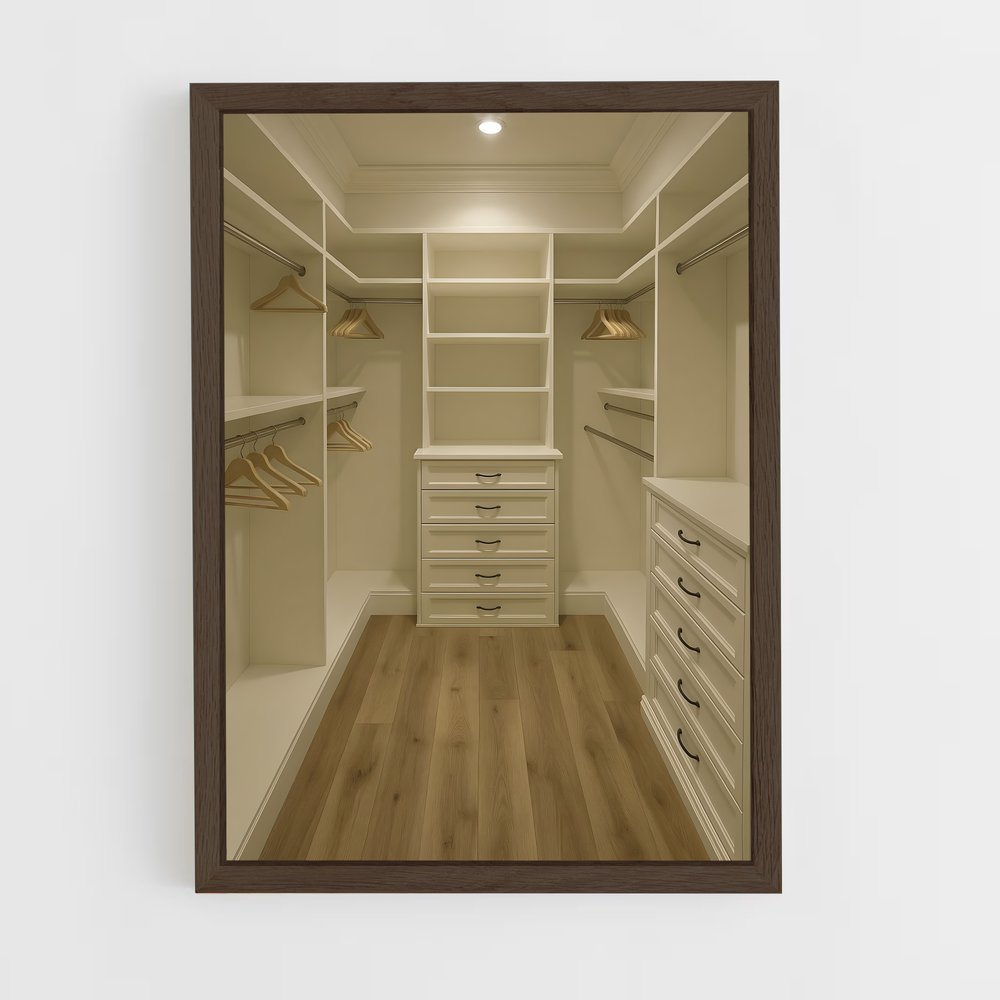 ap-walk-in closet-7 cadre Bois foncé