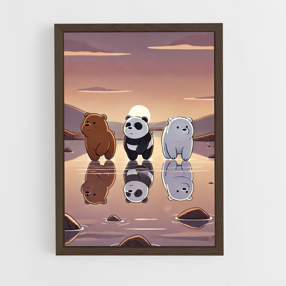 ap-we bare bears-4 cadre Bois foncé