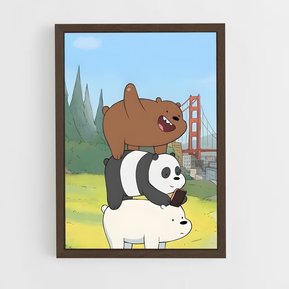 ap-we bare bears-6 cadre Bois foncé