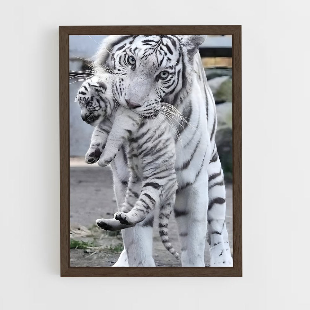 ap-white tiger-13 cadre Bois foncé