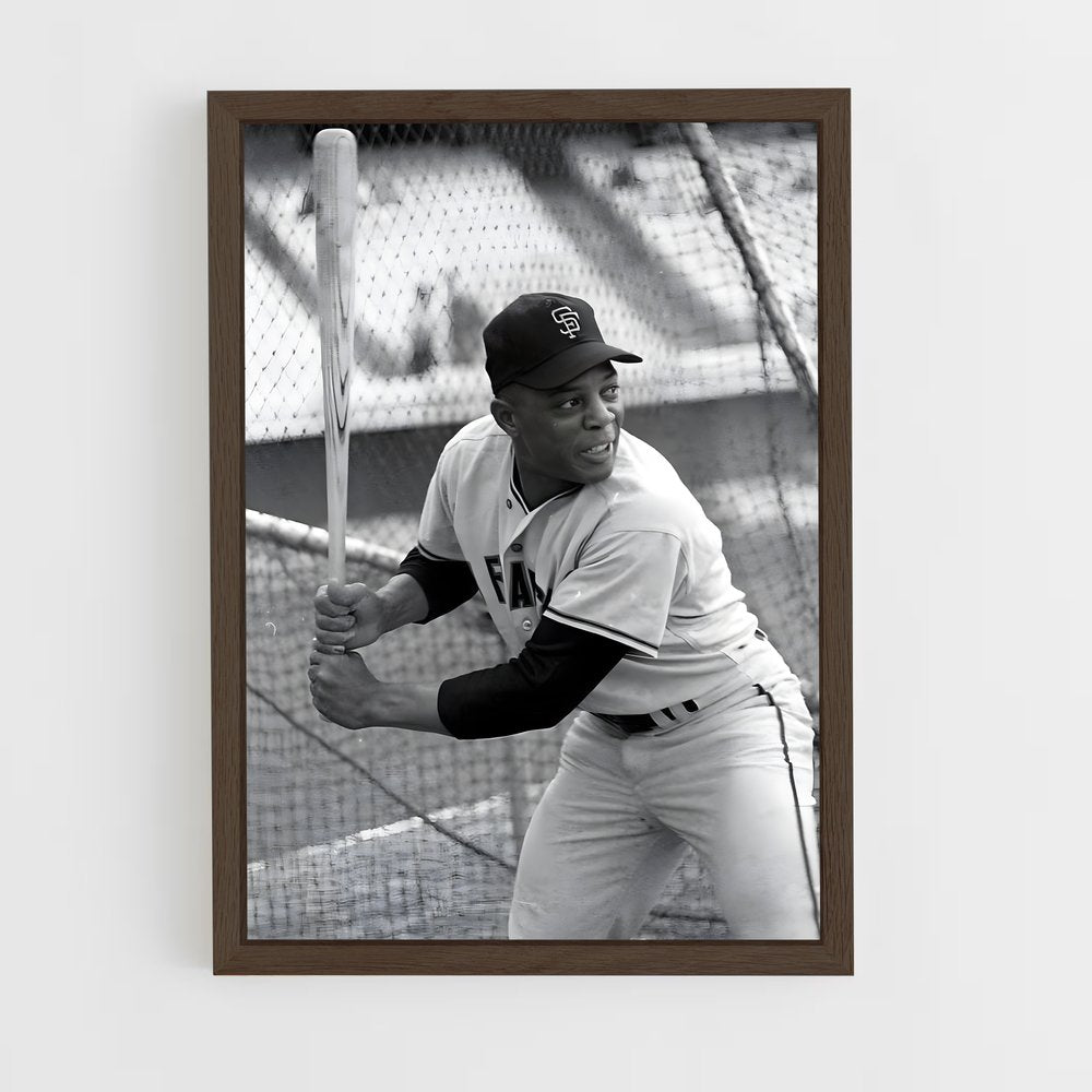 ap-willie mays-3 cadre Bois foncé