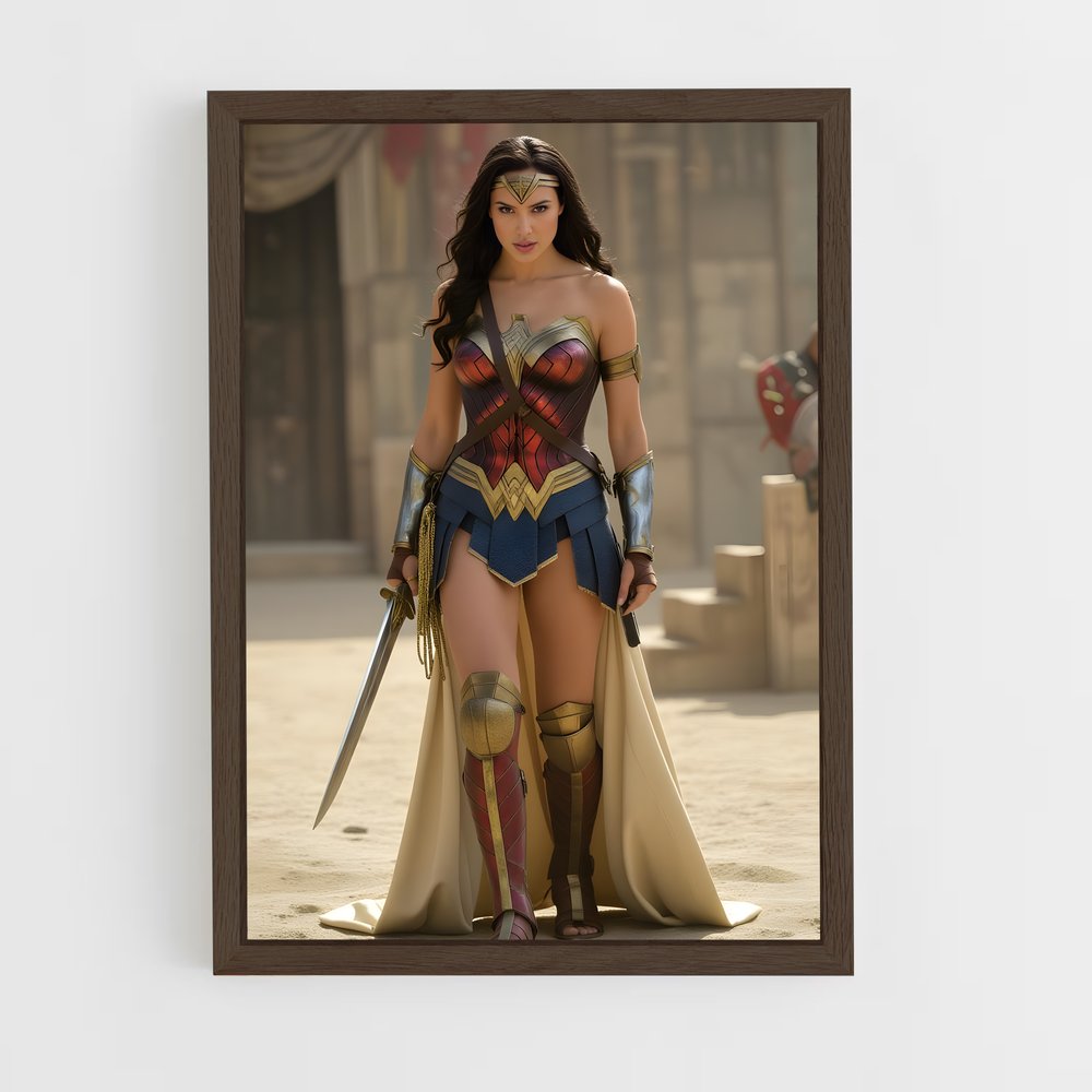 ap-wonder woman-8 cadre Bois foncé