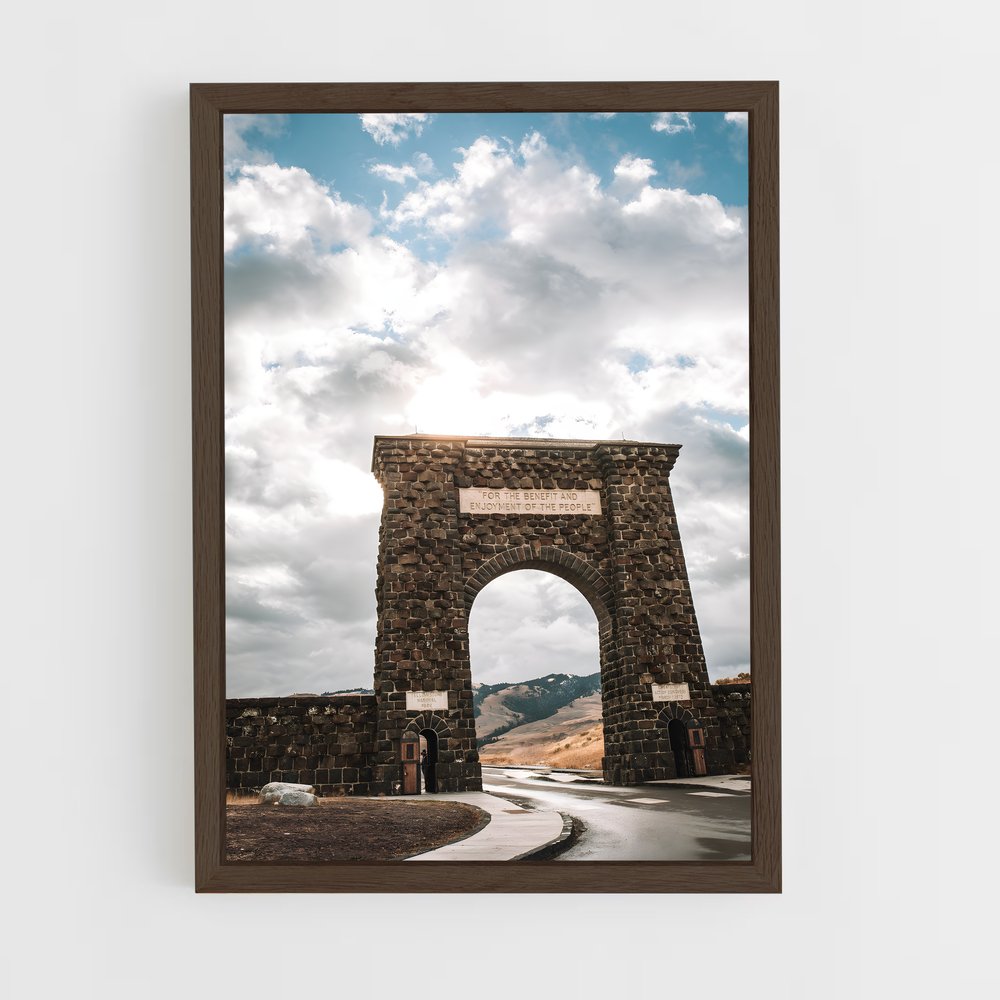 ap-yellowstone geysers-2 cadre Bois foncé