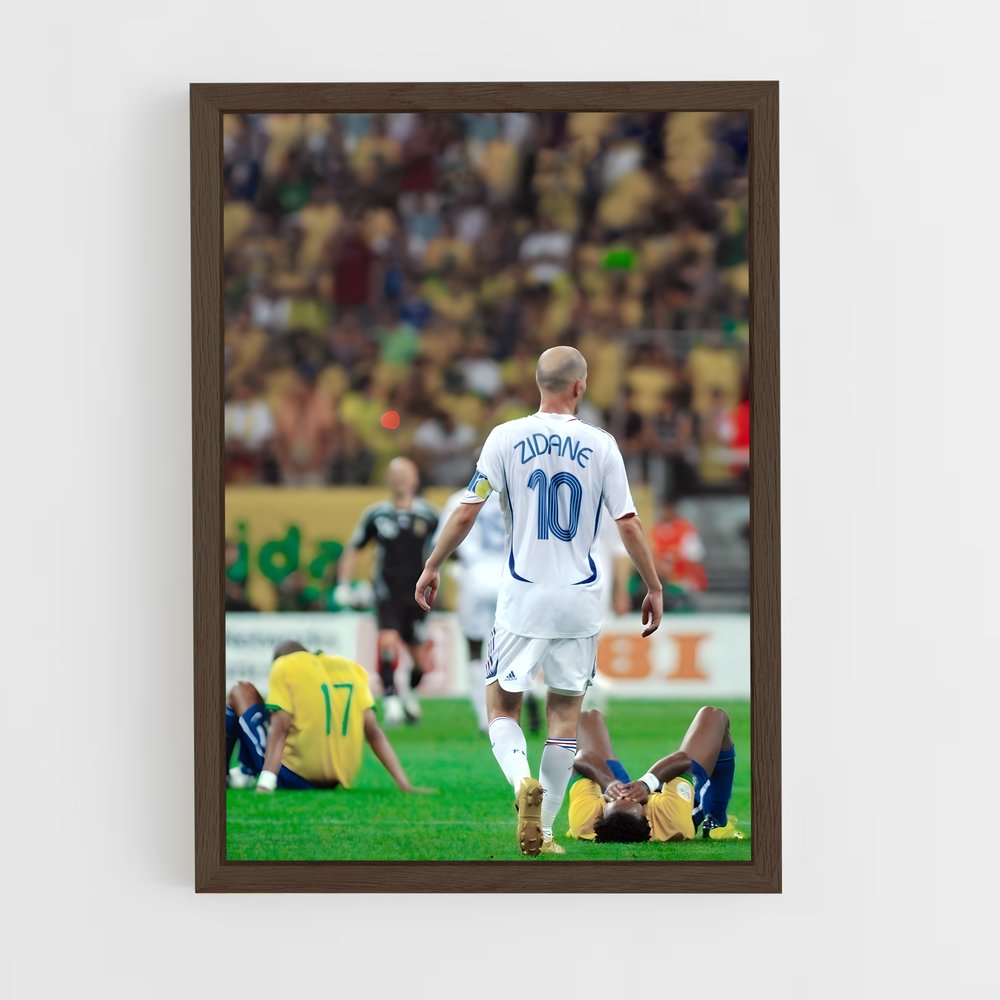 ap-zinedine zidane-9 cadre Bois foncé