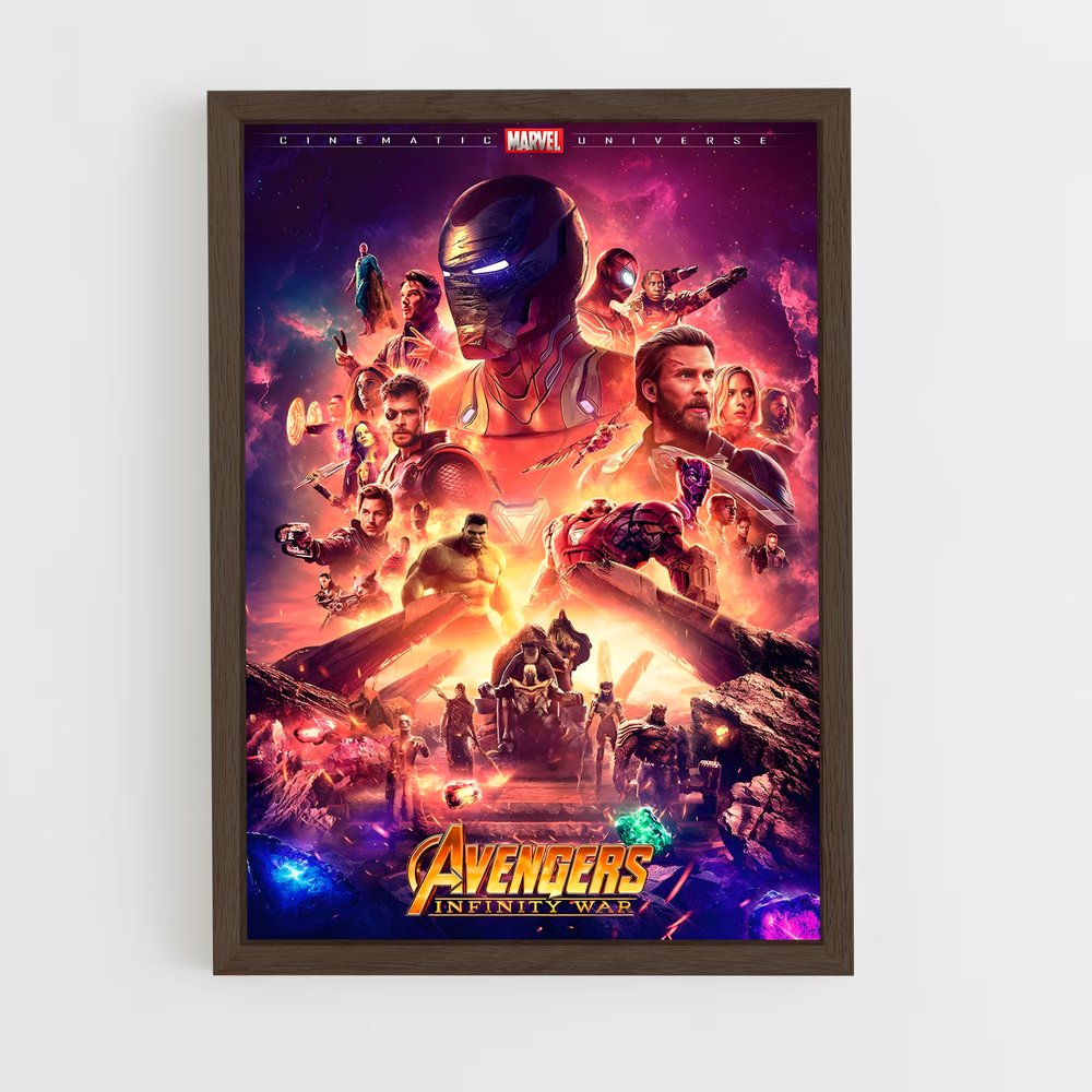 avengers-8 cadre Bois foncé