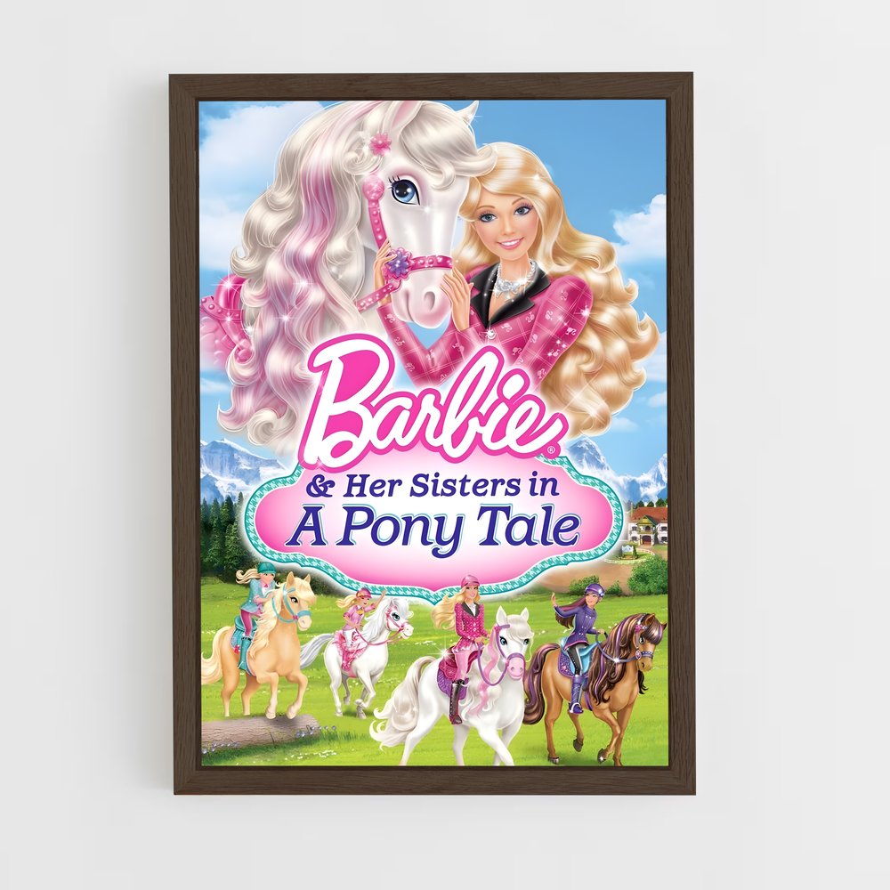barbie-5 cadre Bois foncé