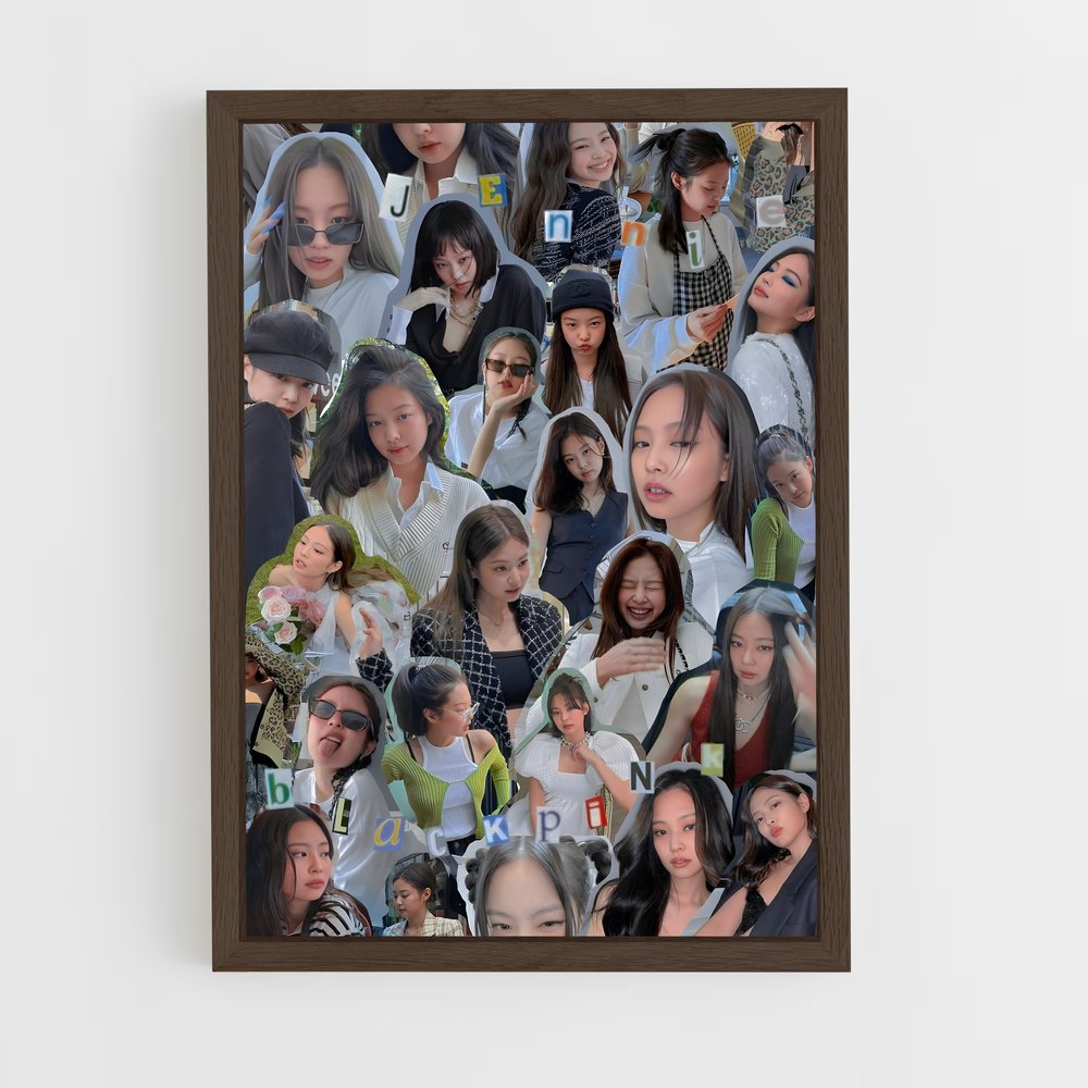 blackpink-4 cadre Bois foncé