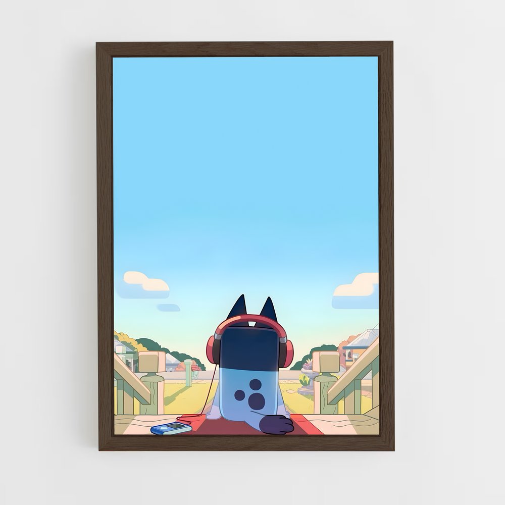 bluey-7 cadre Bois foncé