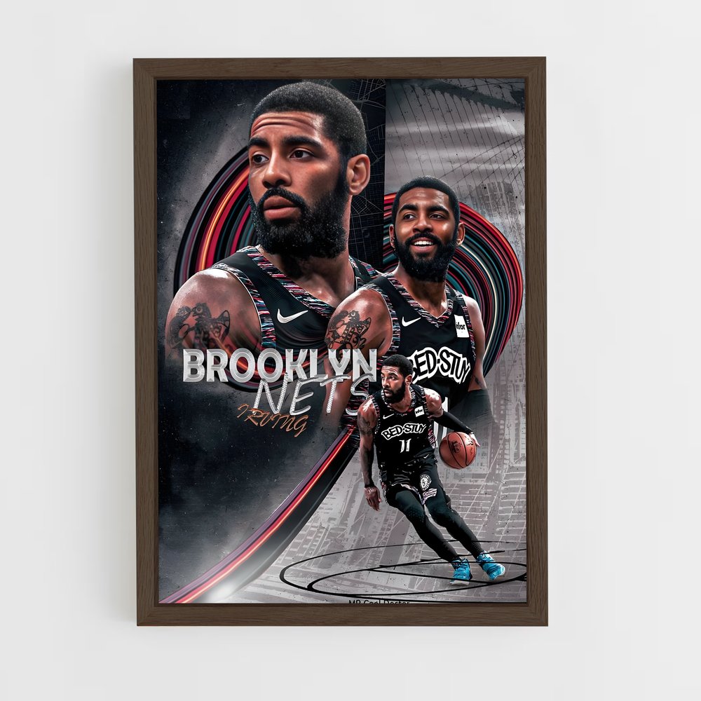 brooklyn-nets-10 cadre Bois foncé