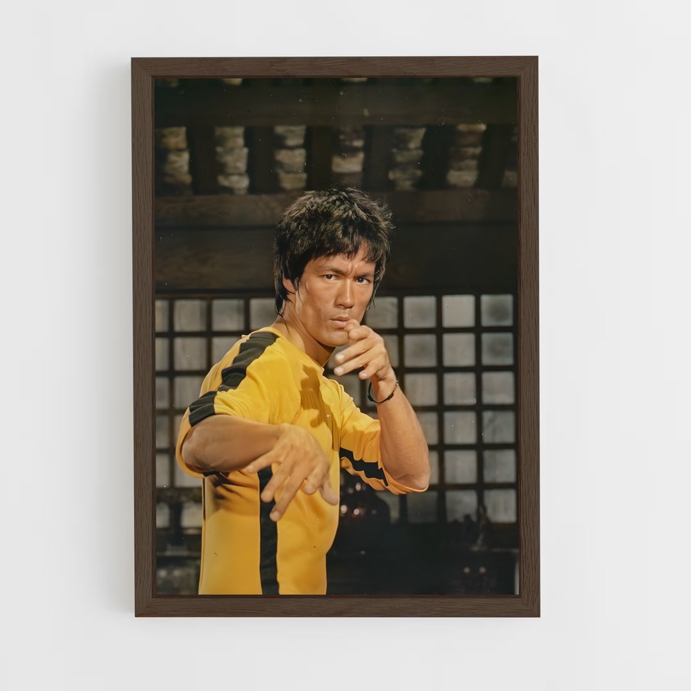 bruce-lee-4 cadre Bois foncé