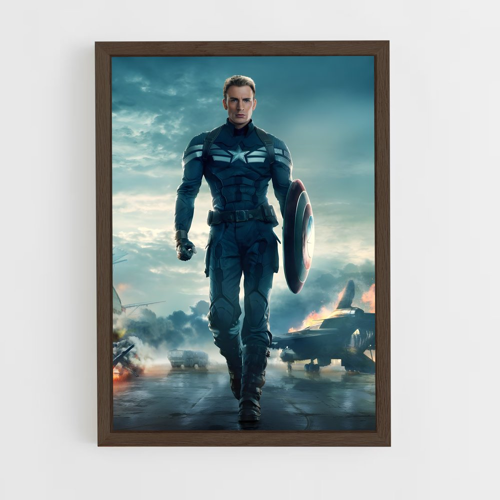 captain-america-5 cadre Bois foncé