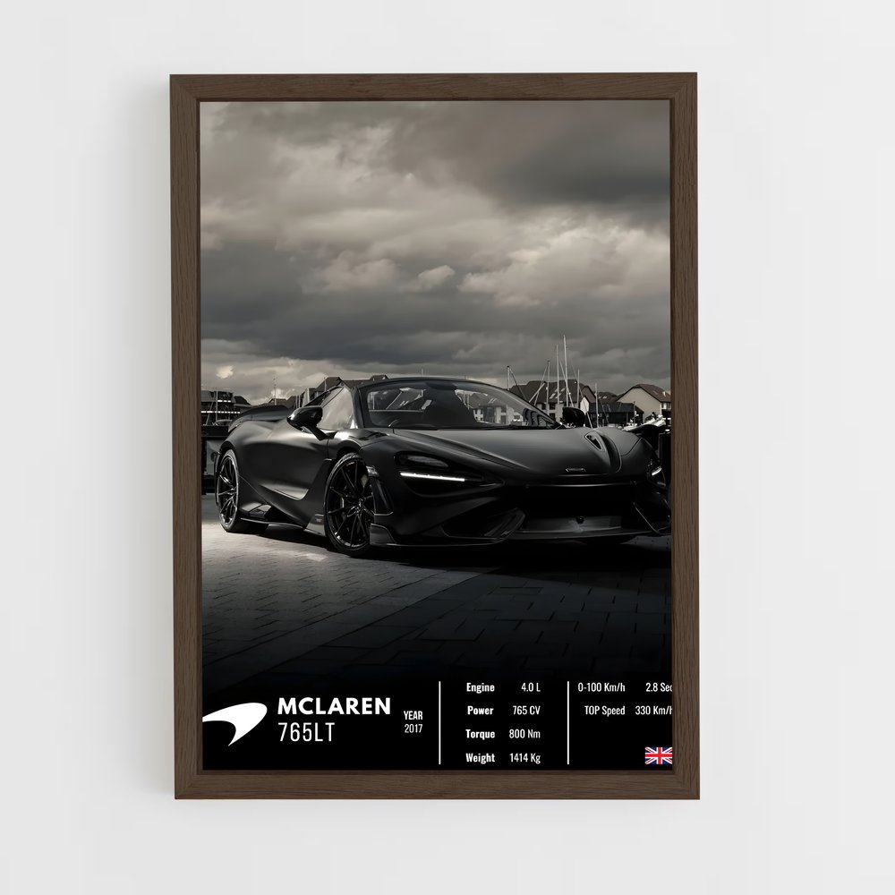 car-posters-9 cadre Bois foncé