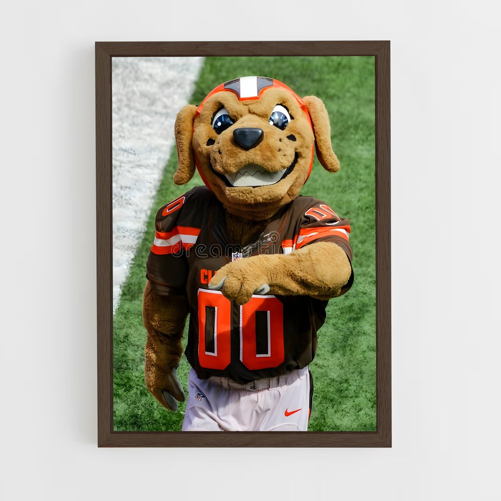 cleveland-browns-3 cadre Bois foncé