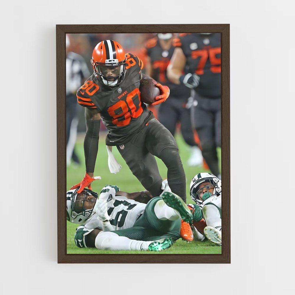 cleveland-browns-4 cadre Bois foncé