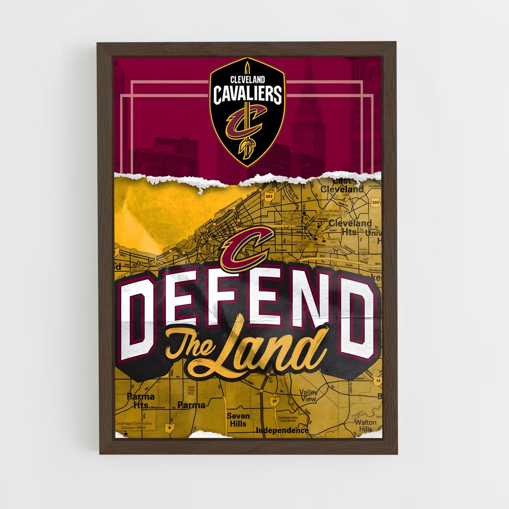 cleveland-cavaliers-3 cadre Bois foncé
