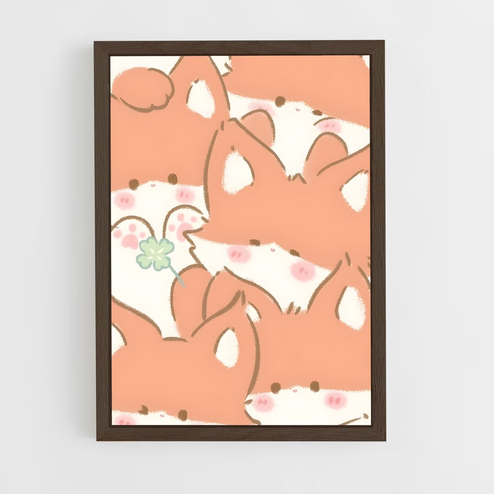 cute-animals-8 cadre Bois foncé