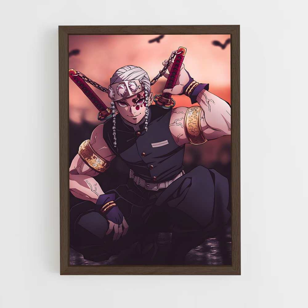 demon-slayer-9 cadre Bois foncé