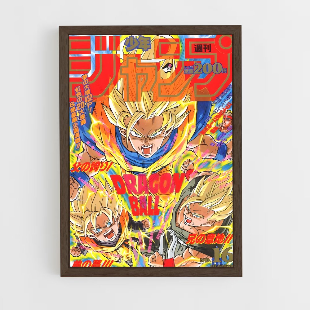 dragon-ball-2 cadre Bois foncé
