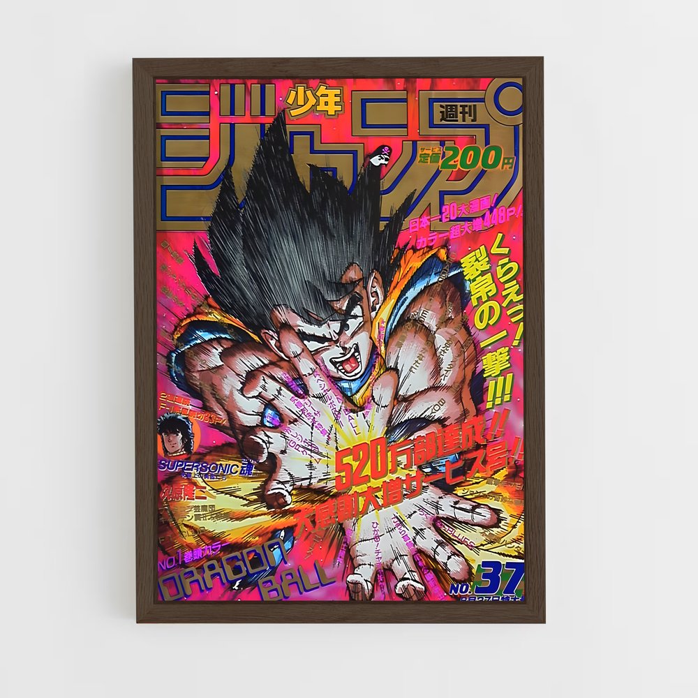 dragon-ball-8 cadre Bois foncé
