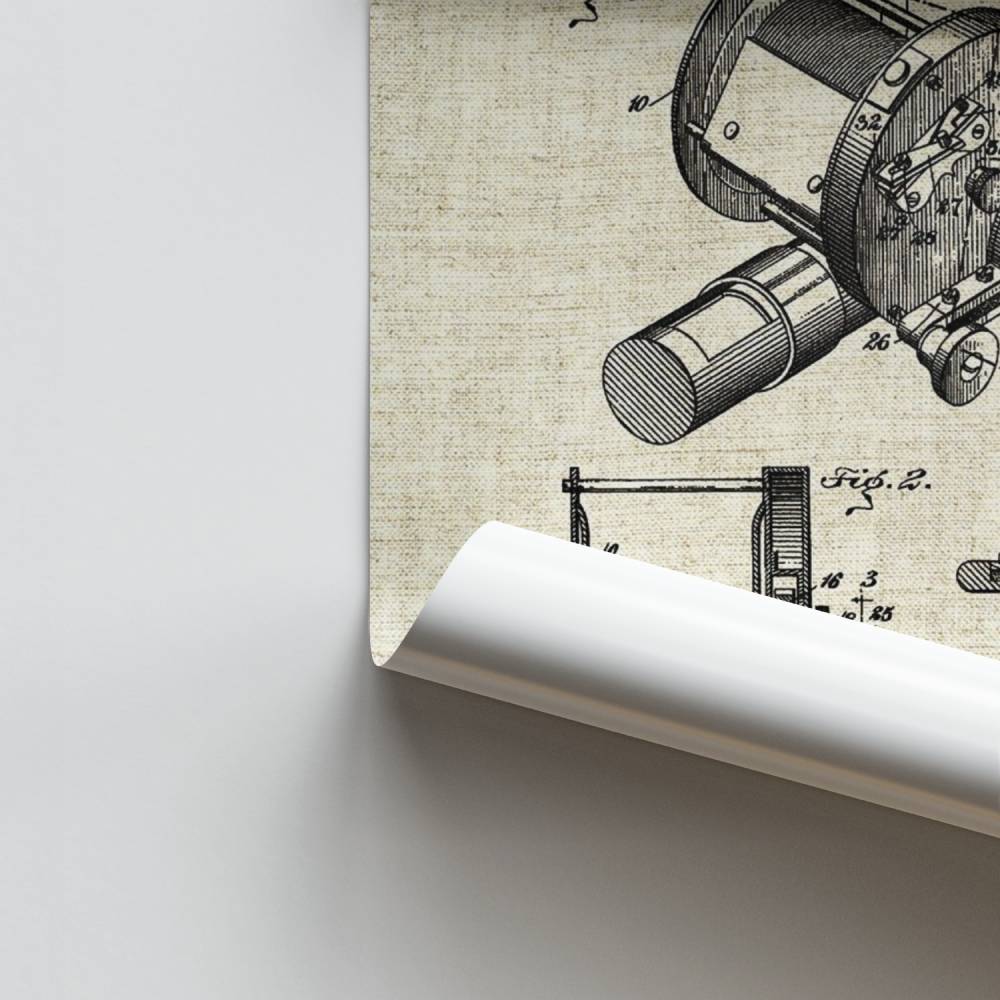 Poster Vintage Fishing Reel