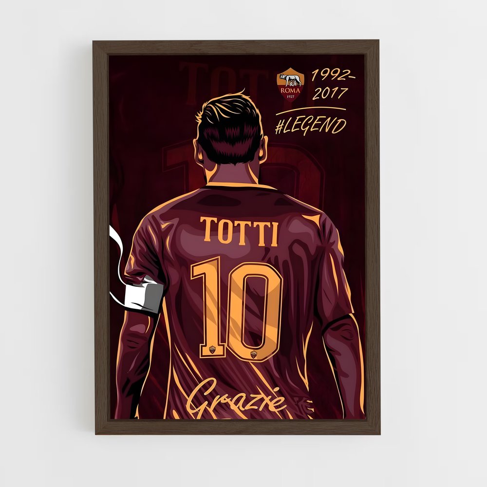 francesco-totti-11 cadre Bois foncé