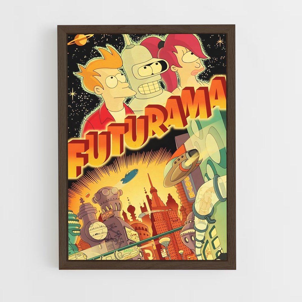 futurama-9 cadre Bois foncé
