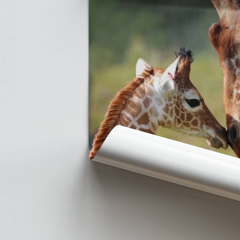 Poster Tendresse de Girafes