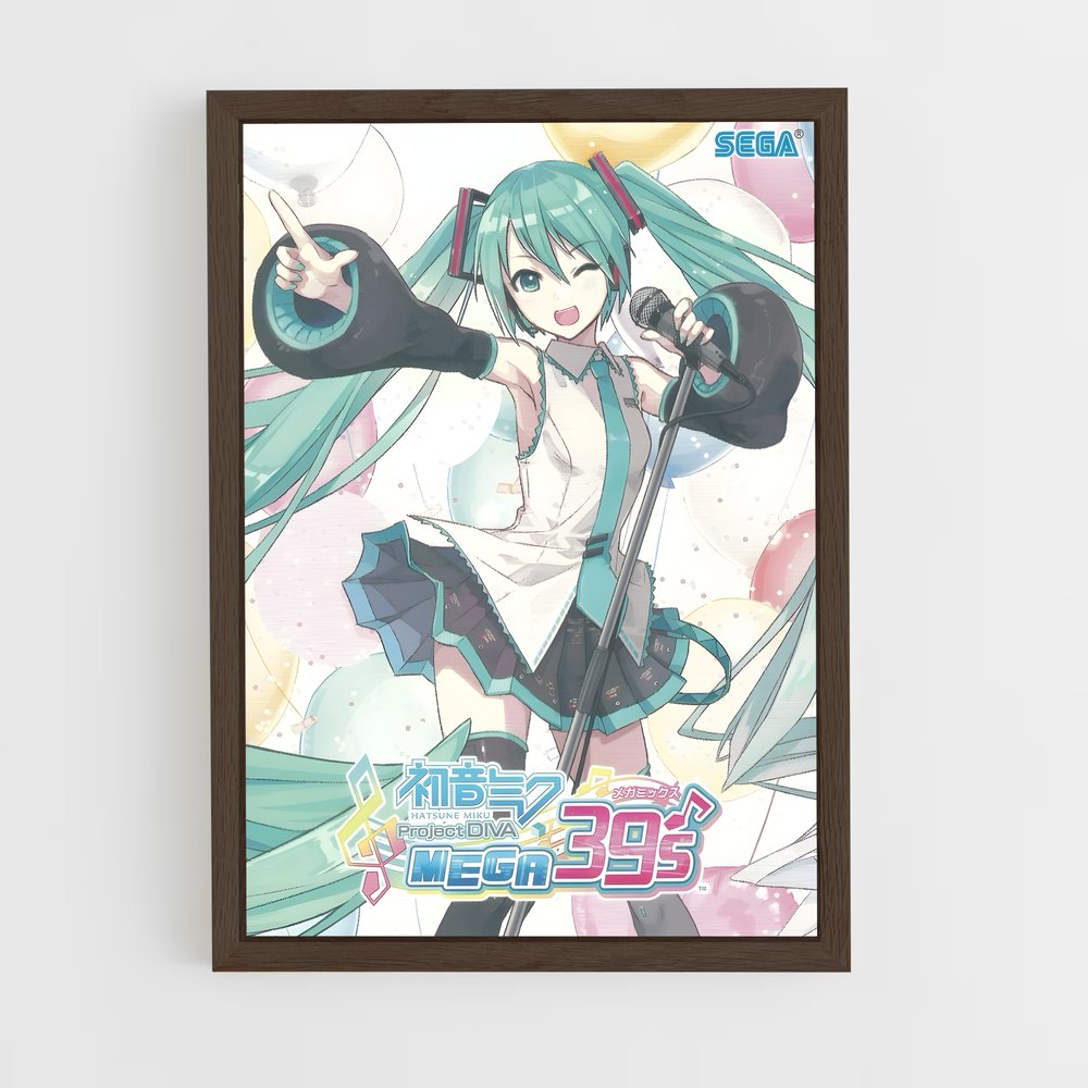 hatsune-miku-4 cadre Bois foncé