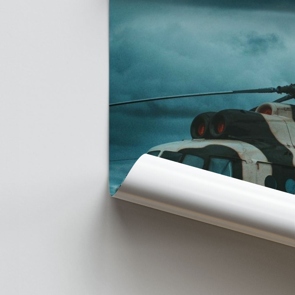 Poster Hélicoptère Camouflage