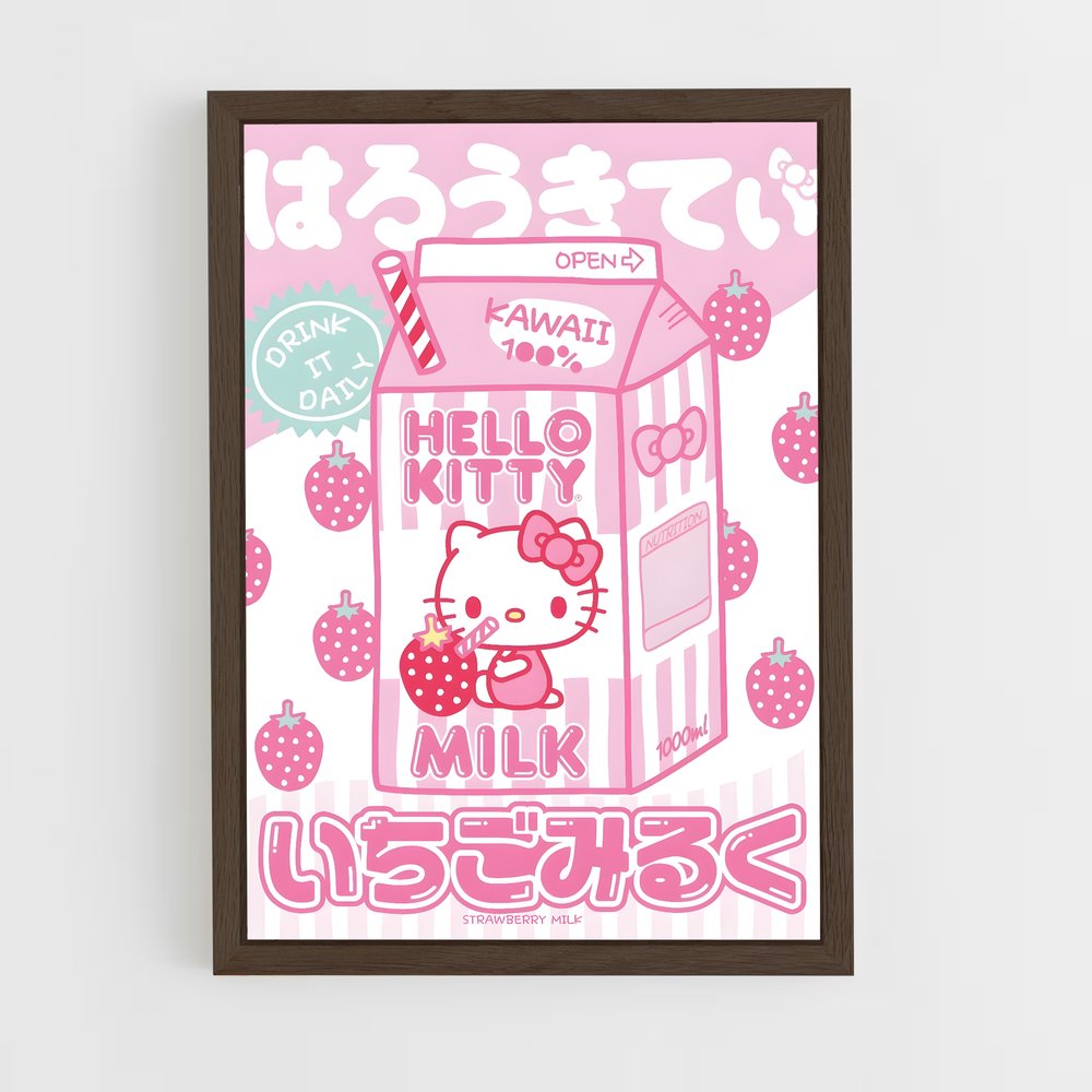 hello-kitty-4 cadre Bois foncé