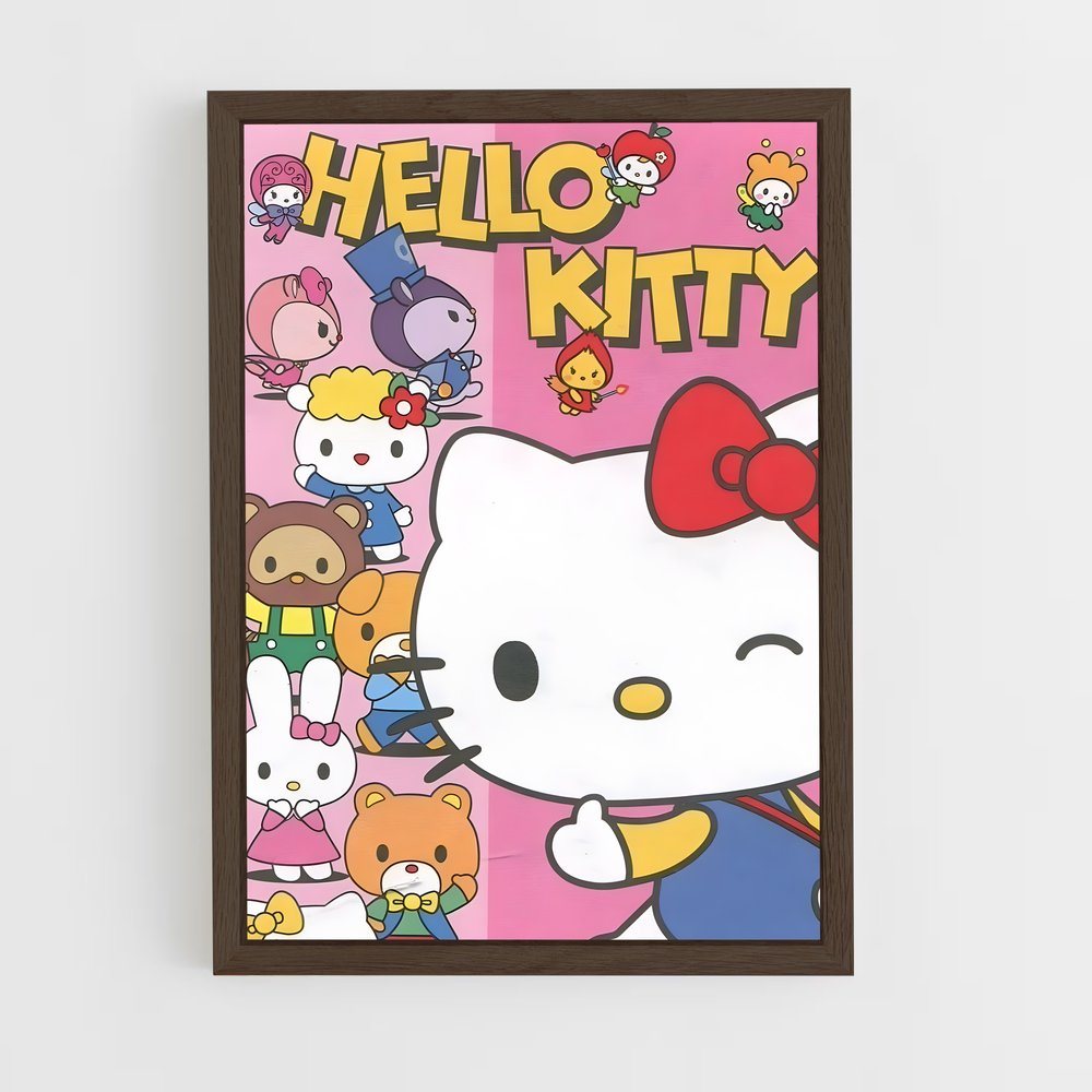 hello-kitty-6 cadre Bois foncé