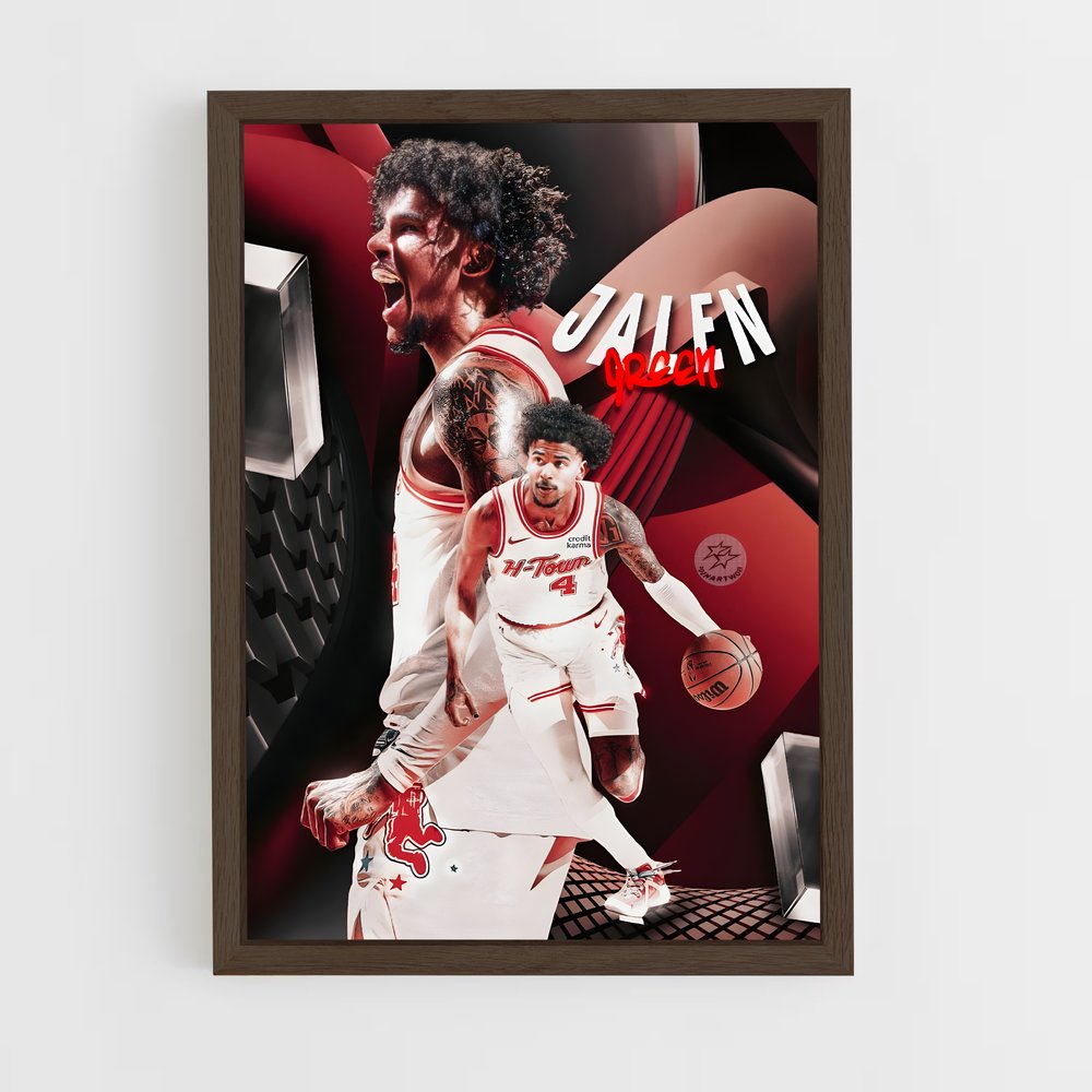 houston-rockets-18 cadre Bois foncé