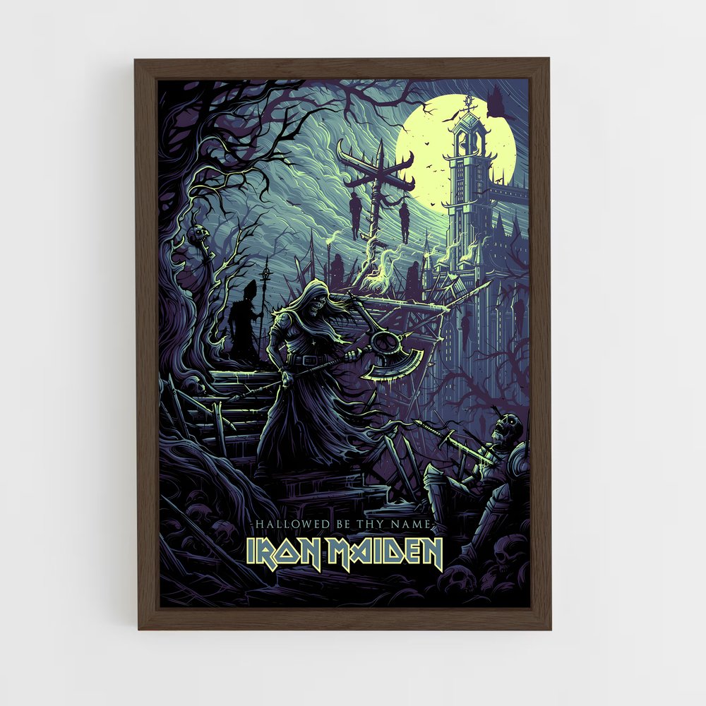 iron-maiden-6 cadre Bois foncé