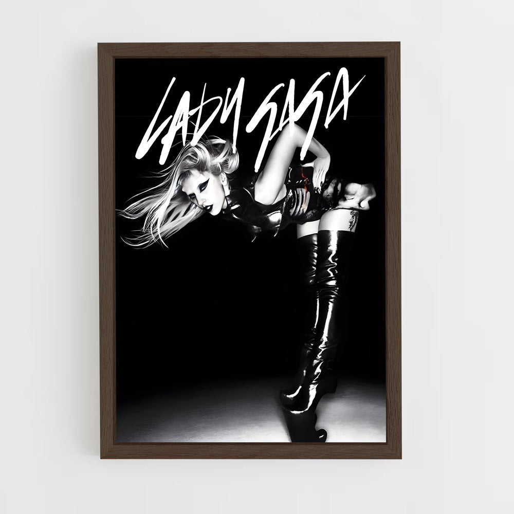 lady-gaga-1 cadre Bois foncé
