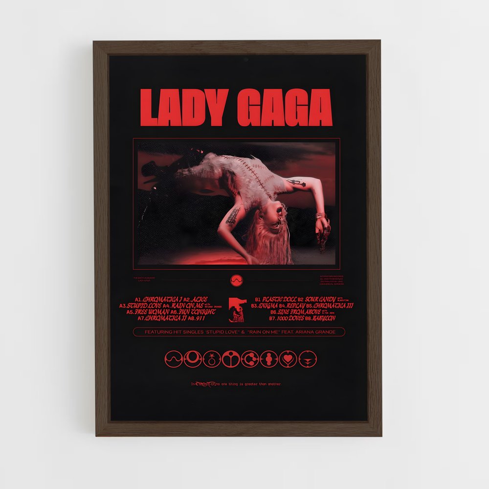 lady-gaga-10 cadre Bois foncé