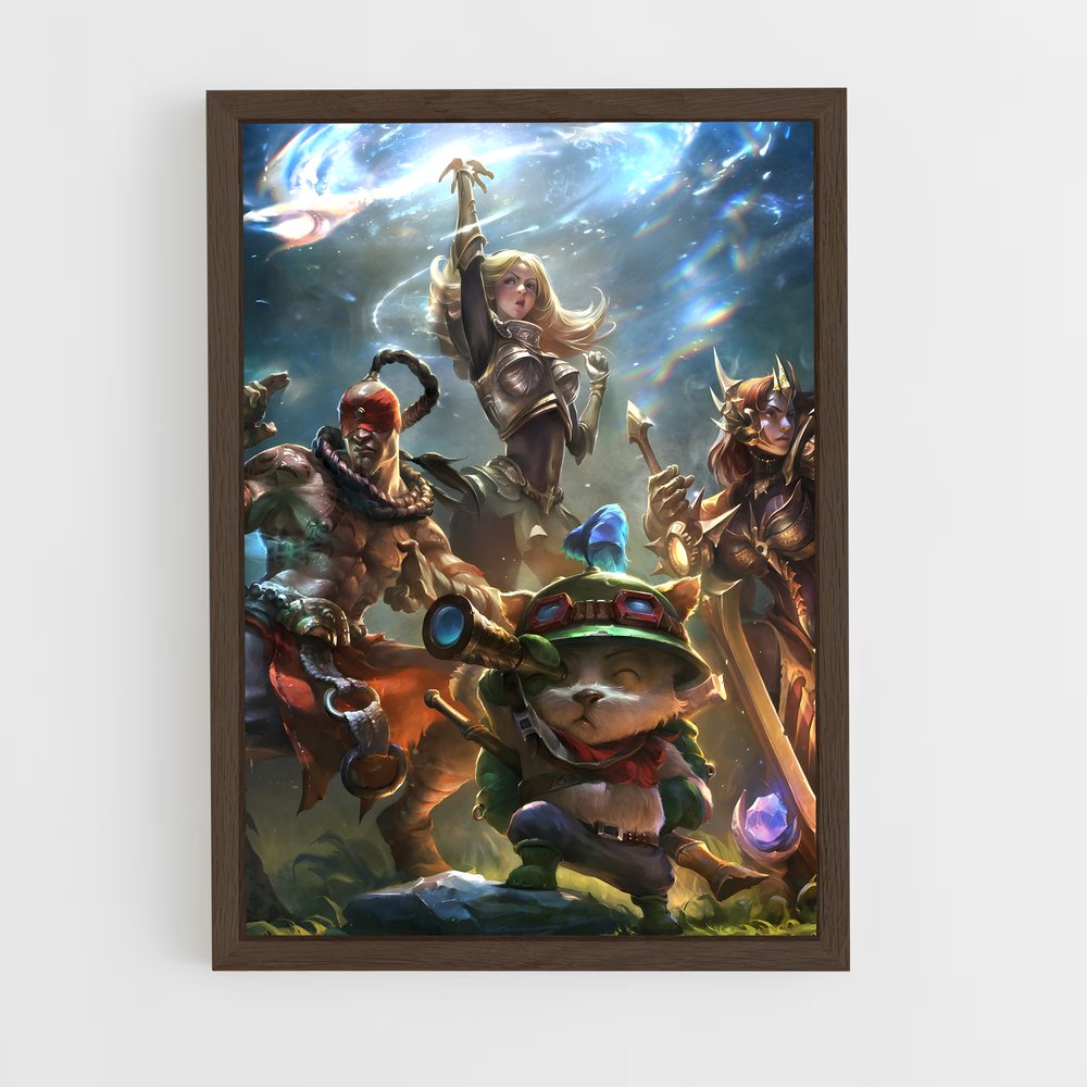 league-of-legends-8 cadre Bois foncé