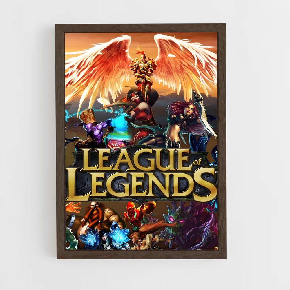 league-of-legends-9 cadre Bois foncé
