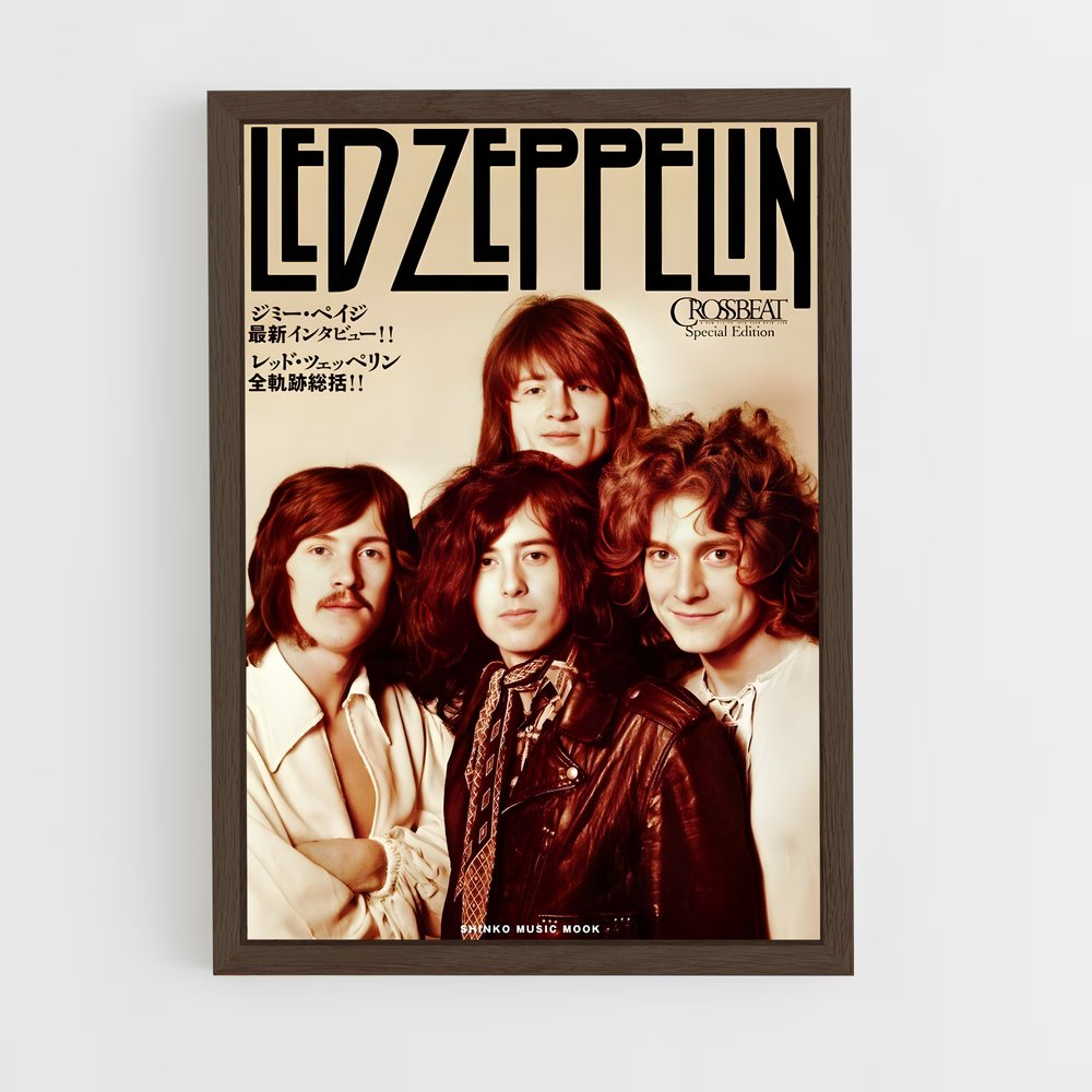 led-zeppelin-13 cadre Bois foncé